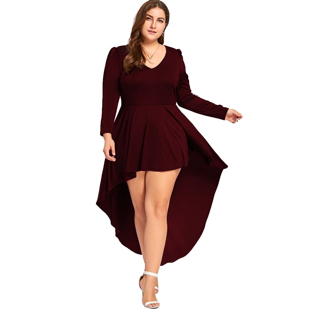 plus size dresses short front long back
