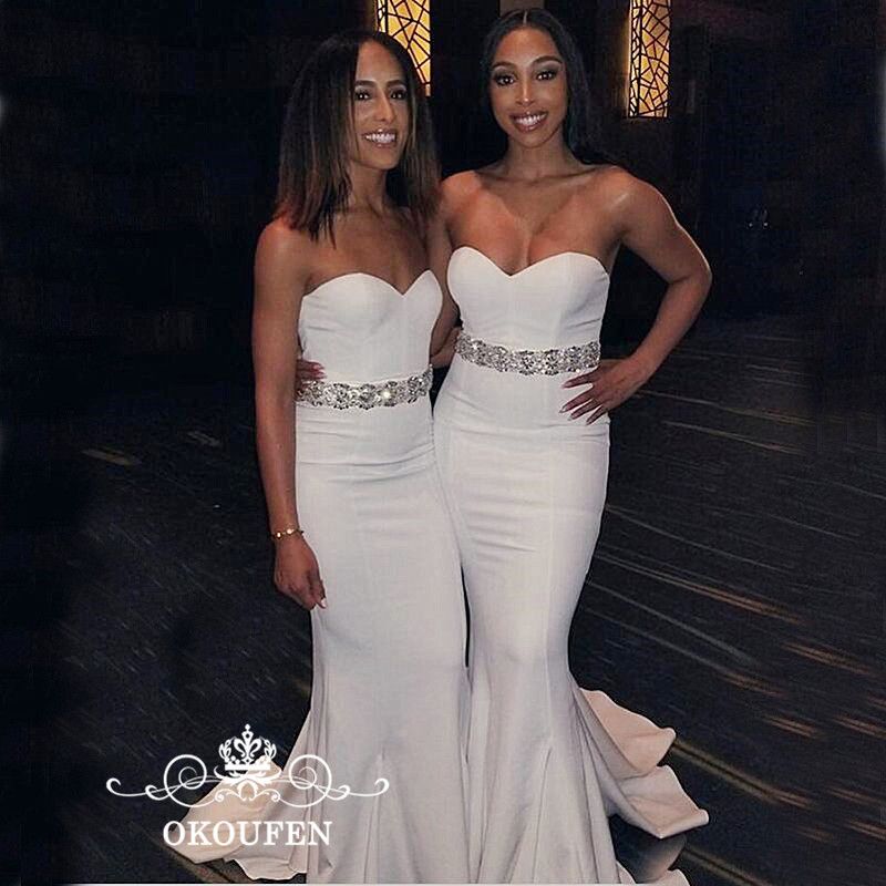 white maid of honor dresses