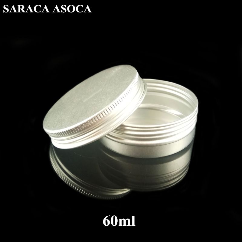 2020 60ml Empty Refillable Aluminum Jars 60g Silver Metal Tin Cosmetic Containers Crafts 2oz