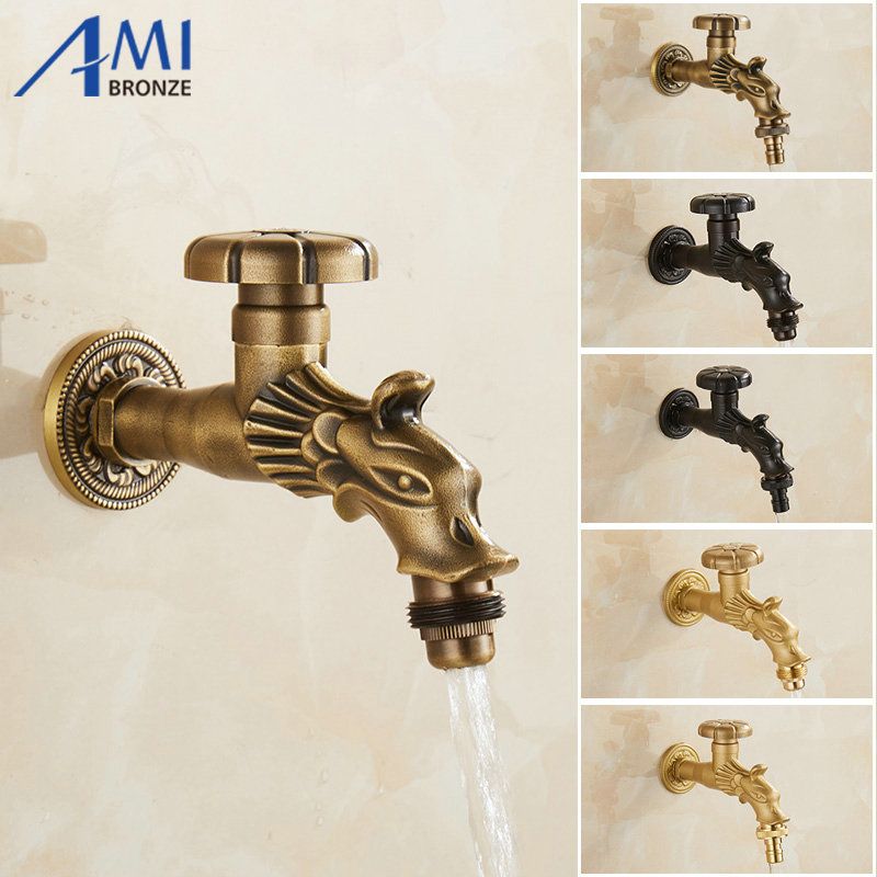 2019 Antique Solid Brass Faucet Garden Bibcock Washing Machine