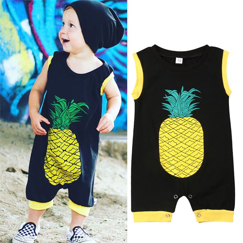 Baby Boys Girls Pineapple Romper Jumpsuit Bodysuit Newborn Kids Clothes Outfit