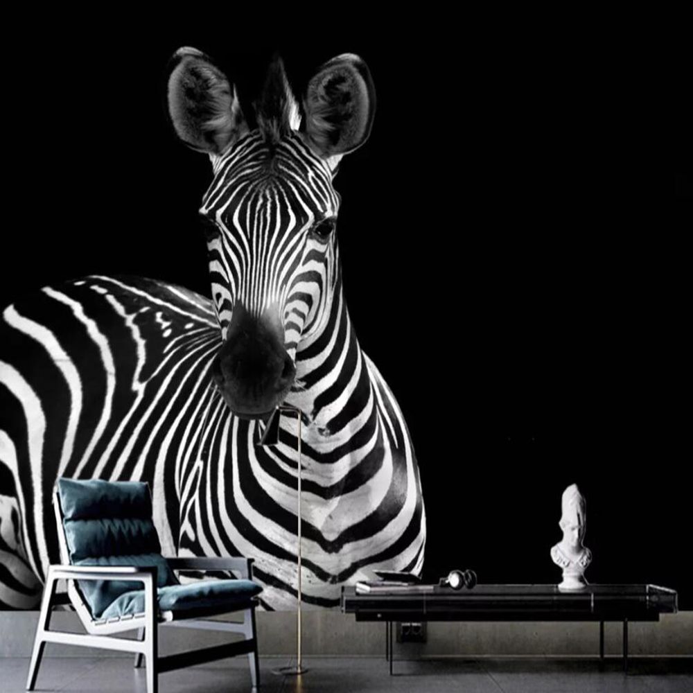 Choice between black or white or any other colored background for your animal wall mural