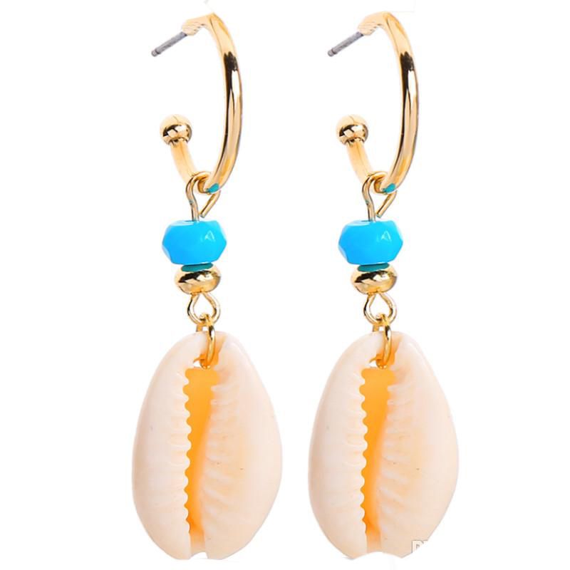 Sea Snail Shell Dangle Earrings 