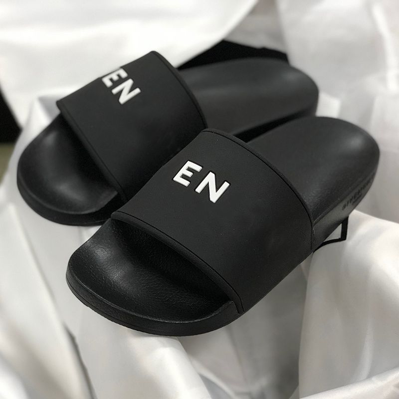 black rubber slippers