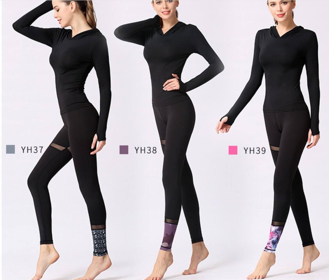 Compra Traje Deportivo Para Mujer Ropa De Gimnasia Para Mujer Entrenamiento  De Gimnasia Yoga Camisetas De Manga Larga Y Malla Medias Leggings Medias De  Cintura Alta Conjunto De Yoga Barato | Entrega