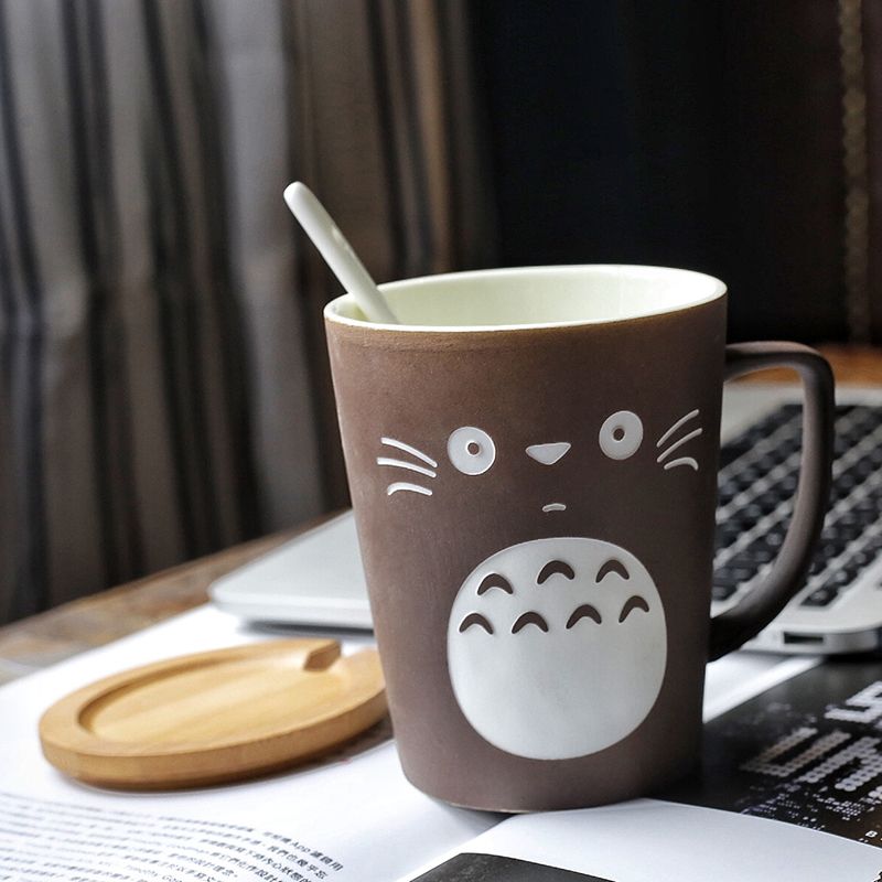 Cute Cartoon Totoro Ceramics Coffee Mug Anime Large Capacity Chinchilla Tea Cup With Cover Spoon Xmas Gift Drop Shipping Customized Coffee Mugs Customized Coffee Mugs Online From Hommietaco 26 05 Dhgate Com