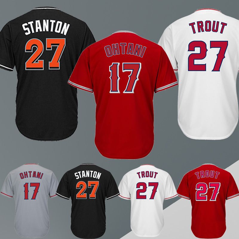 Baseball Jersey Los Angeles Angels 27 Mike Trout Jersey Coll Base Of