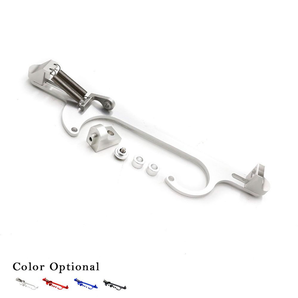 4150 4160 Aluminum Series Black Billet Throttle Cable Carb Bracket Silver