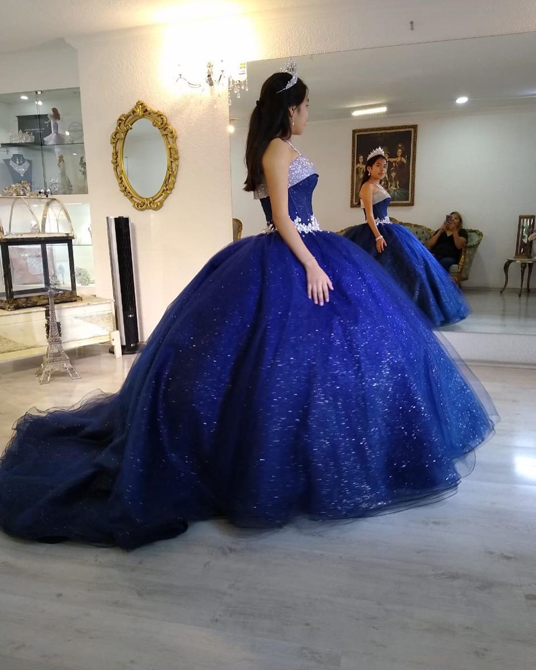 royal blue puffy dress