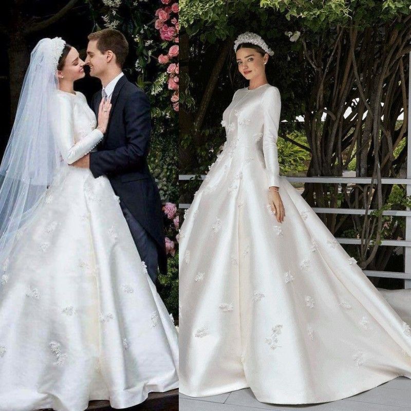 Discount Miranda Kerr Wedding Dresses Long Sleeve 2020 Modest