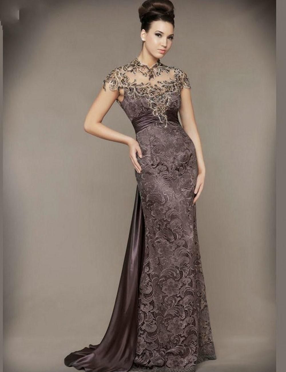 high collar mother of the bride dresses