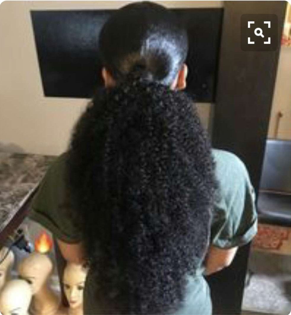 Afro Kinky Curly Ponytail Extensions For Black Women Natural Black