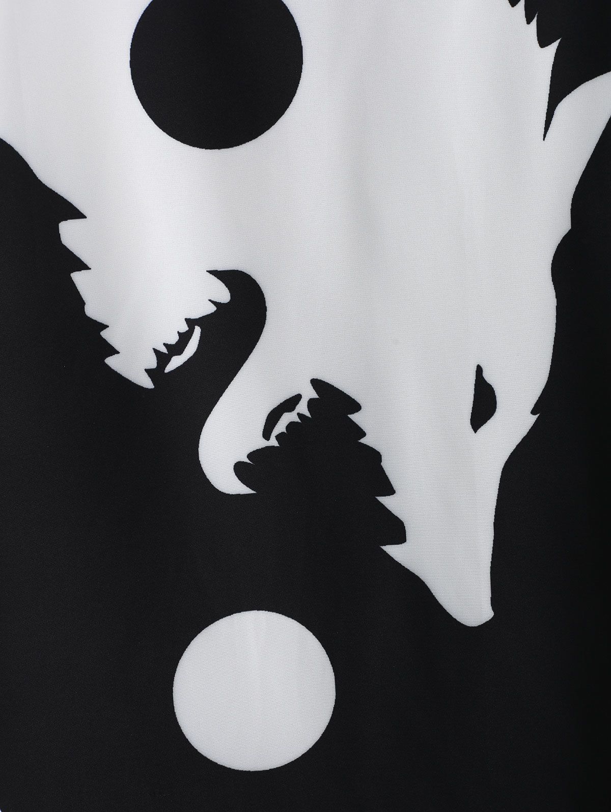 roaring moon wolf print open front kimono cardigan