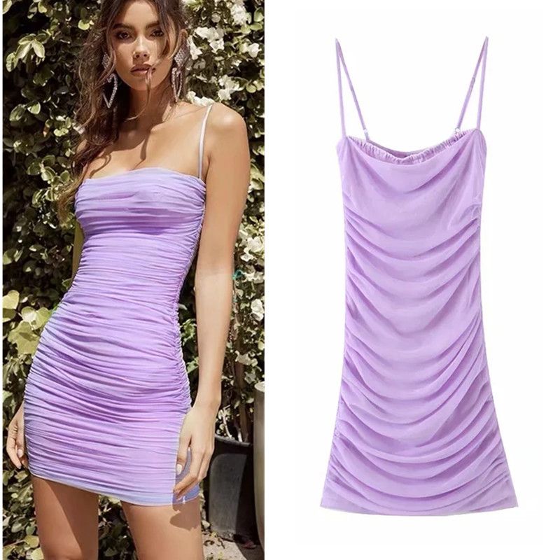 purple and white sundress