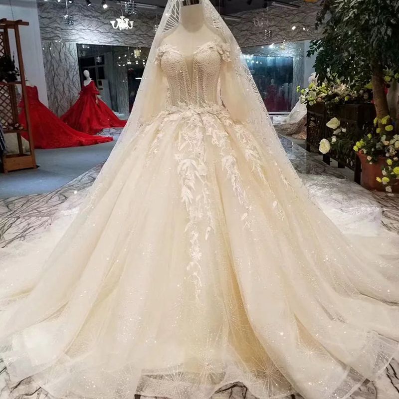 Acquista Principessa Fiori Abito Da Sposa Con Velo Da Sposa Fuori ...