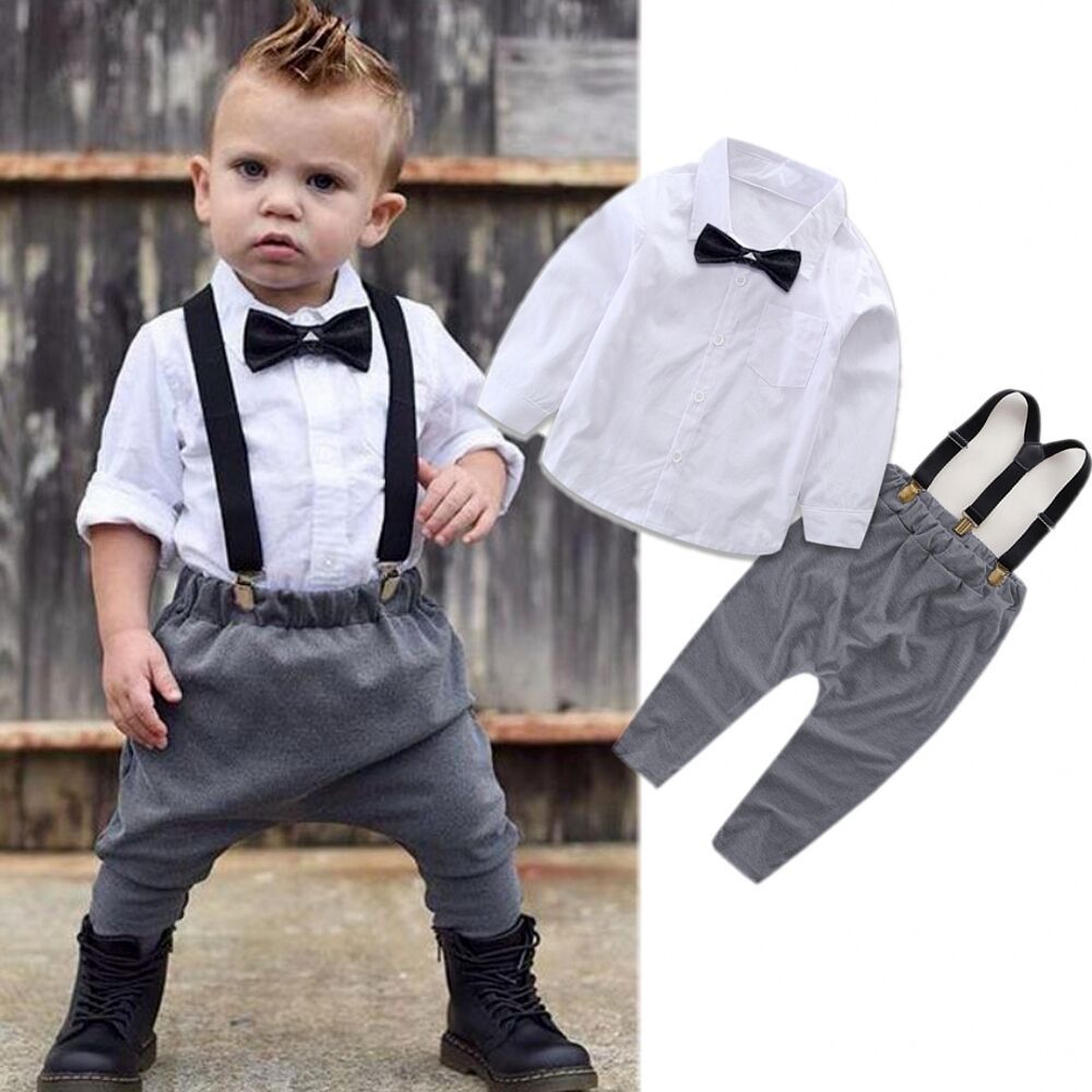 Fashion Newborn Toddler Kids Baby Boy Tops Long Sleeve Overalls ...