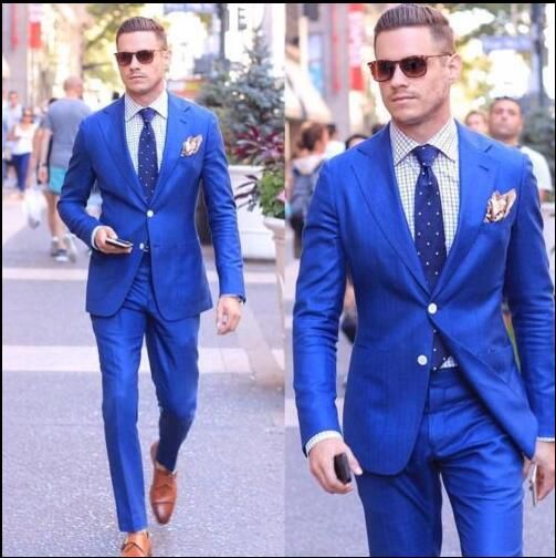 Compra Bonitos Trajes Para Hombre De Dos Piezas Blazer + Pant Royal Blue Ropa  De Trabajo Traje De Boda Traje De Boda Traje De Esmoquin Formal, El Mejor Traje  De Hombre Con