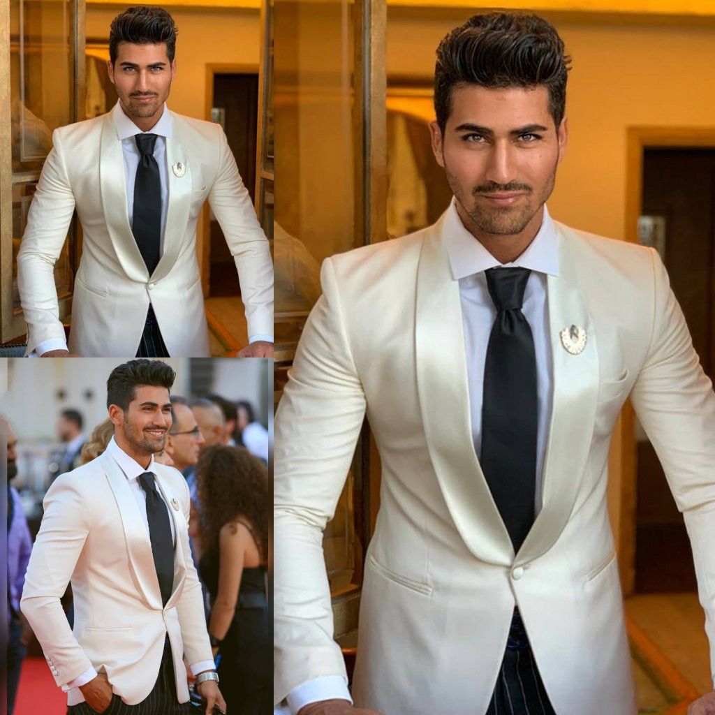 white prom dress and tux