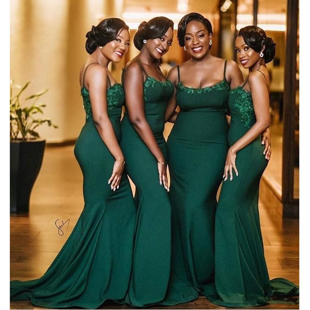 Mermaid Satin Long Wedding Party Dress 