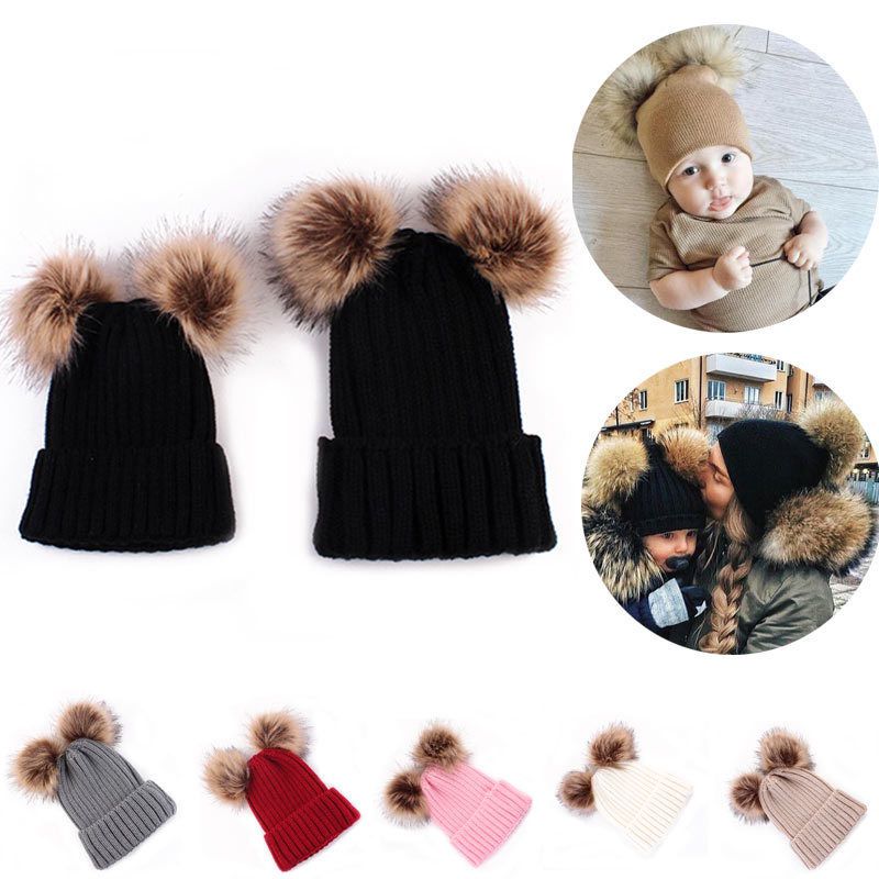 matching winter hats for mom and baby