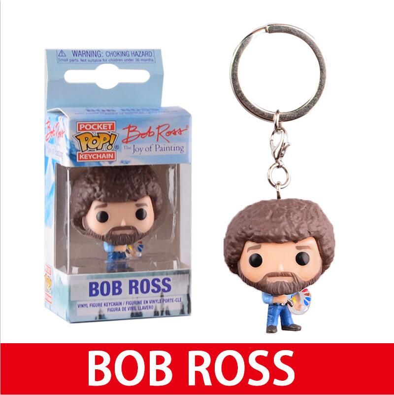 Funko Pop Llavero Tvbob Ross Coleccionable Figura Multicolor Funko Pop Llavero Tvbob Ross Coleccionable Figura Multicolor