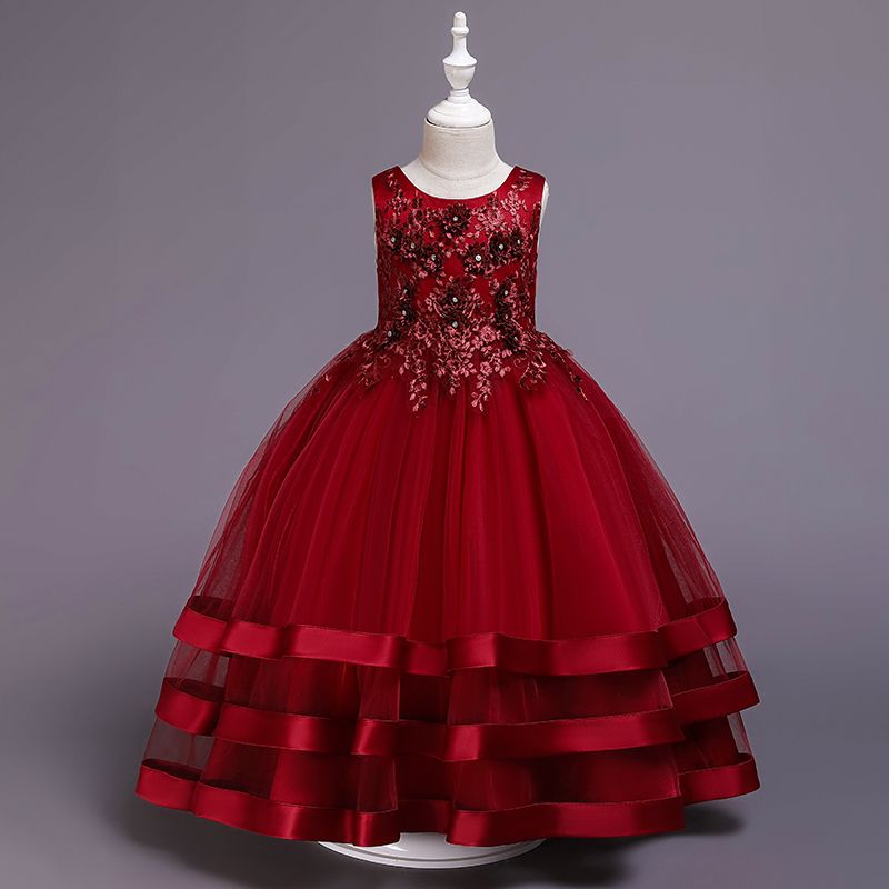 baby red party dress