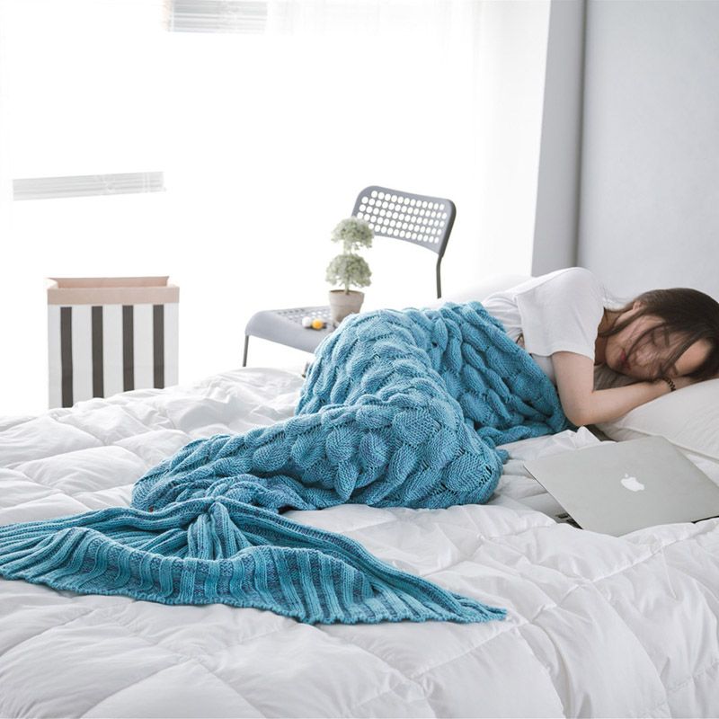 Mermaid Tail Blanket Crochet Mermaid Blanket For Adult Super Soft All Seasons Sleeping Knitted Blankets Fish Scale Shape B00430 Fuzzy Zebra Blanket Red Fuzzy Blanket From Happpyzone 21 54 Dhgate Com