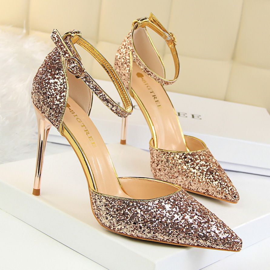 glitter evening shoes