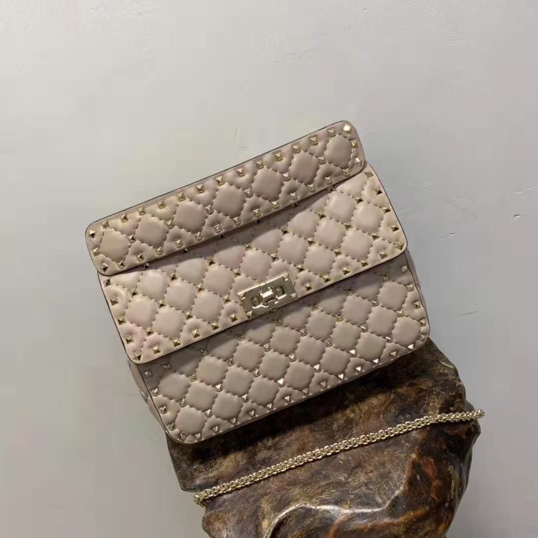 rose gold leather purse