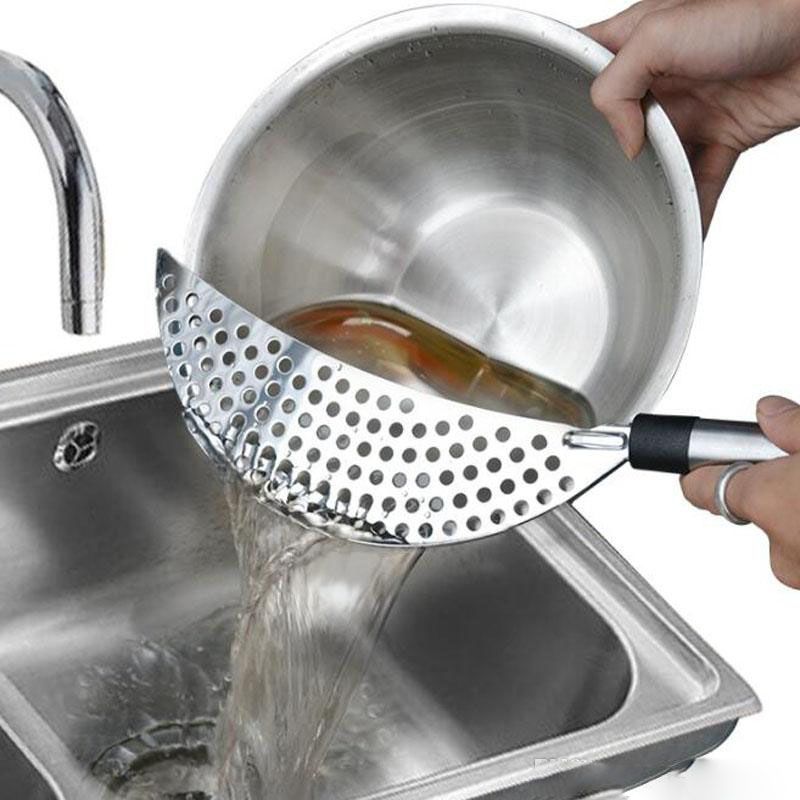 Stainless Steel Pan Pot Drainer Spaghetti Pasta Strainer Easy Home Kitchen Tool Stainless Steel Pan Pot Drainer Spaghetti Pasta Strainer Easy Home Kitchen Tool