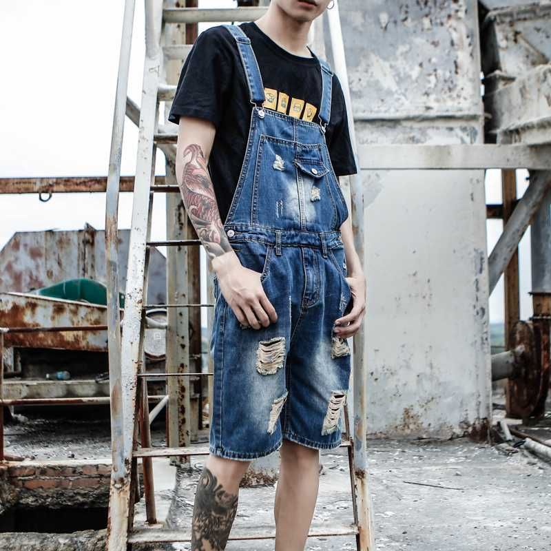 Ripped overall jeans mens outlet