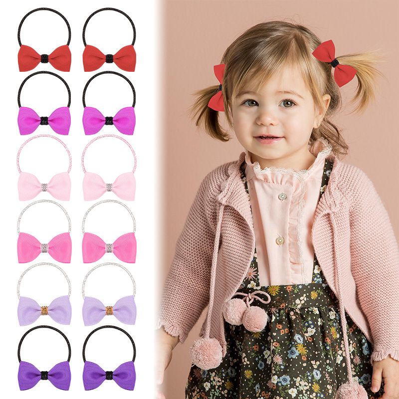Ties Hair Girl Band Bow Knot Accessories Hairband Kids Small Bow Elastic Rubber
