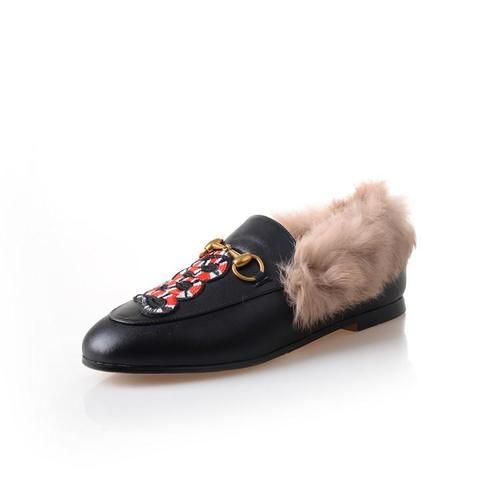 backless fur loafers