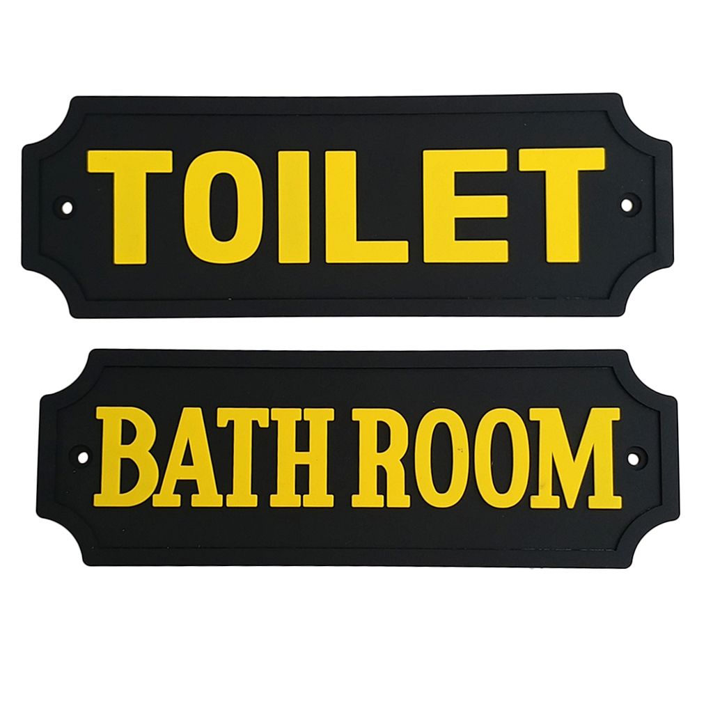 TOILET Door Plate PVC Rubber Bathroom Door Sign Plaque Notice 16x5.5x0.4cm TOILET Door Plate PVC Rubber Bathroom Door Sign Plaque Notice 16x5.5x0.4cm