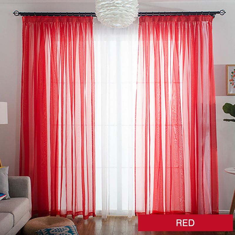 red curtains