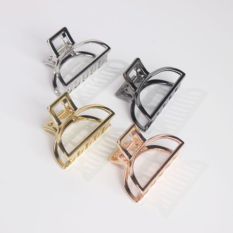 2.8 inch metal water-drop woman hair claws clip pin black gray color