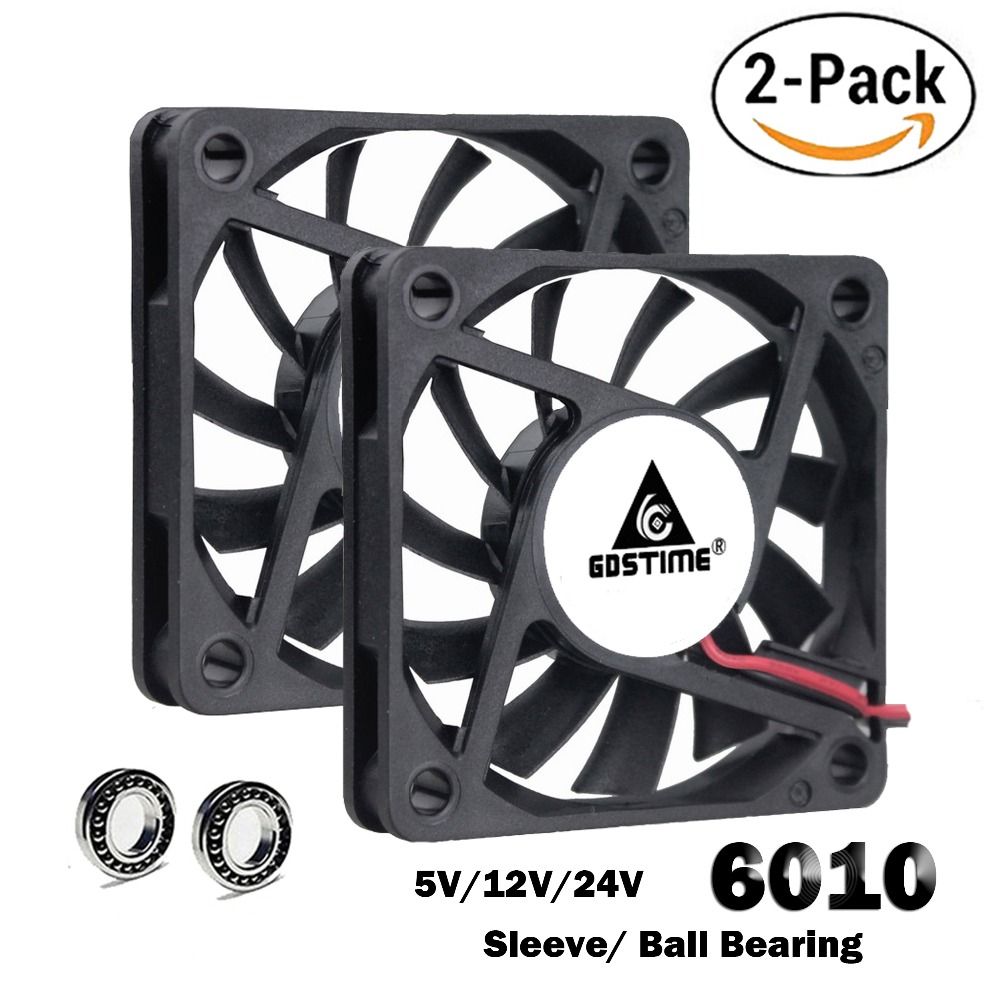 12V Ball Bearing 60x60x10mm Brushless Computer Cooling Fan 2pin 60mm x 10mm