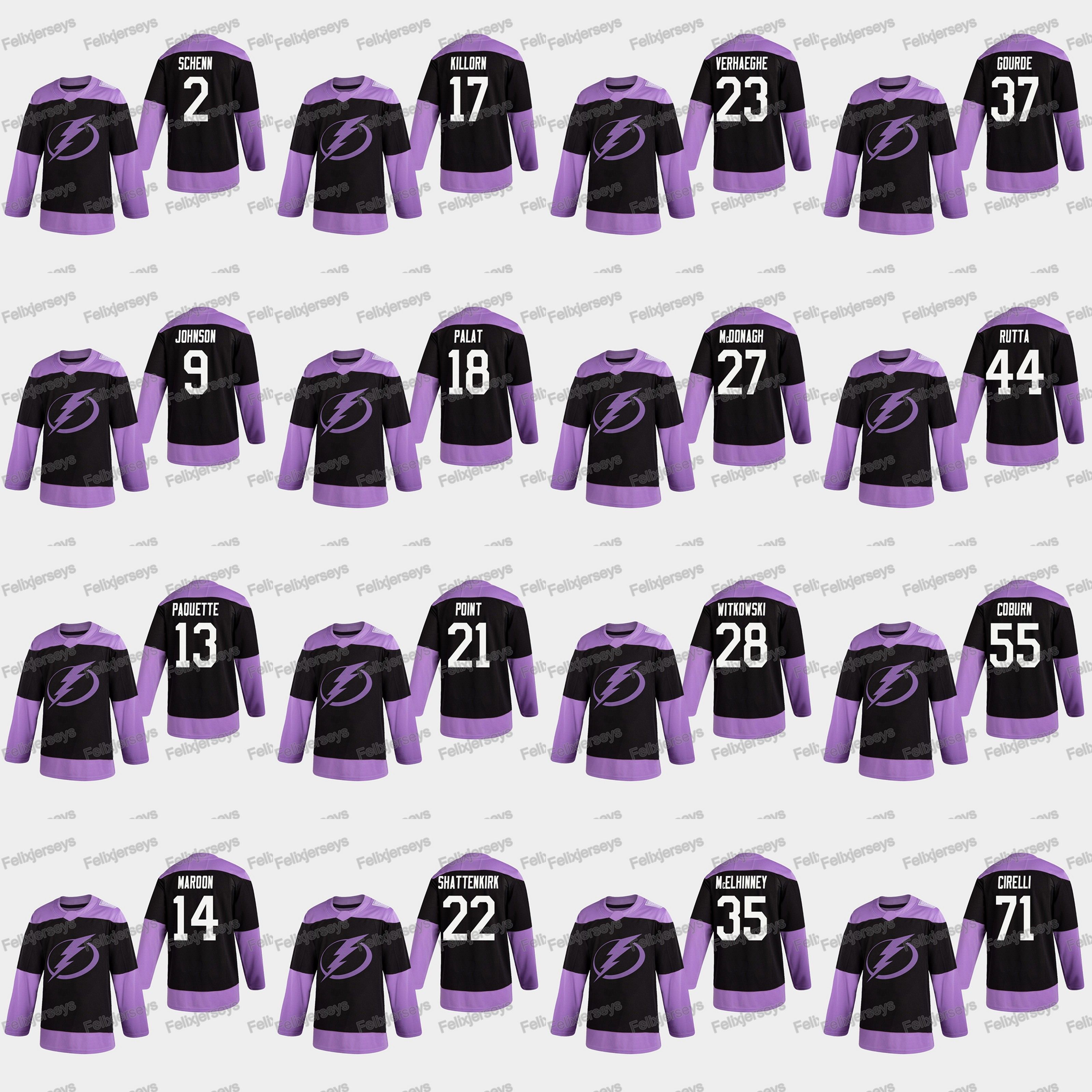 tampa bay lightning hockey fights cancer jersey