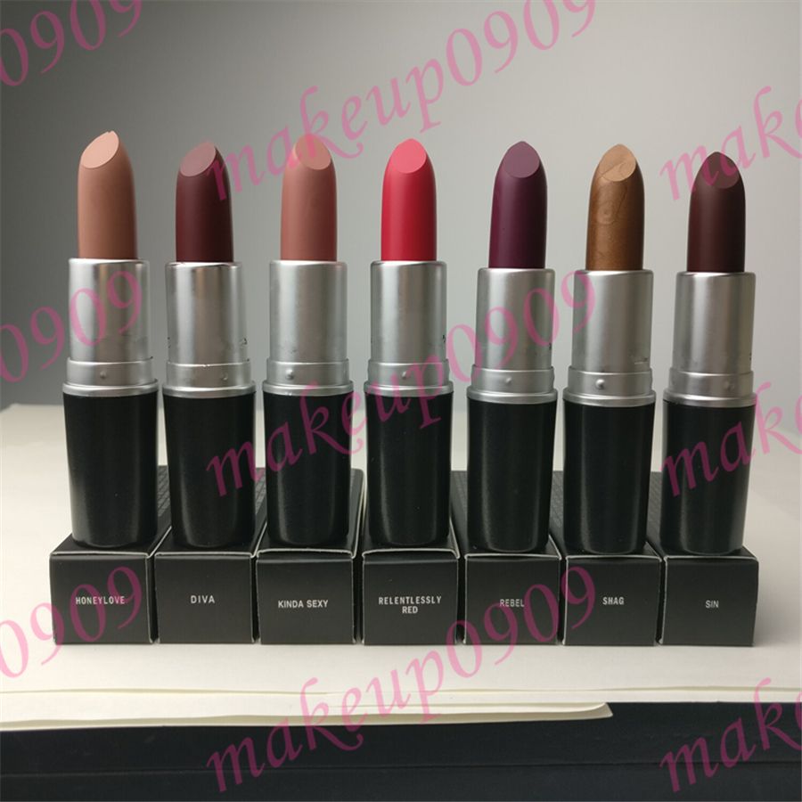 Top Quality Velvet Teddy Retro Matte Lipstick Rouge à Lèvres Candy Yum Yum Waterproof Long Lasting Ruby Woo 3g Honey Love Dhl Kiss Proof Lipstick