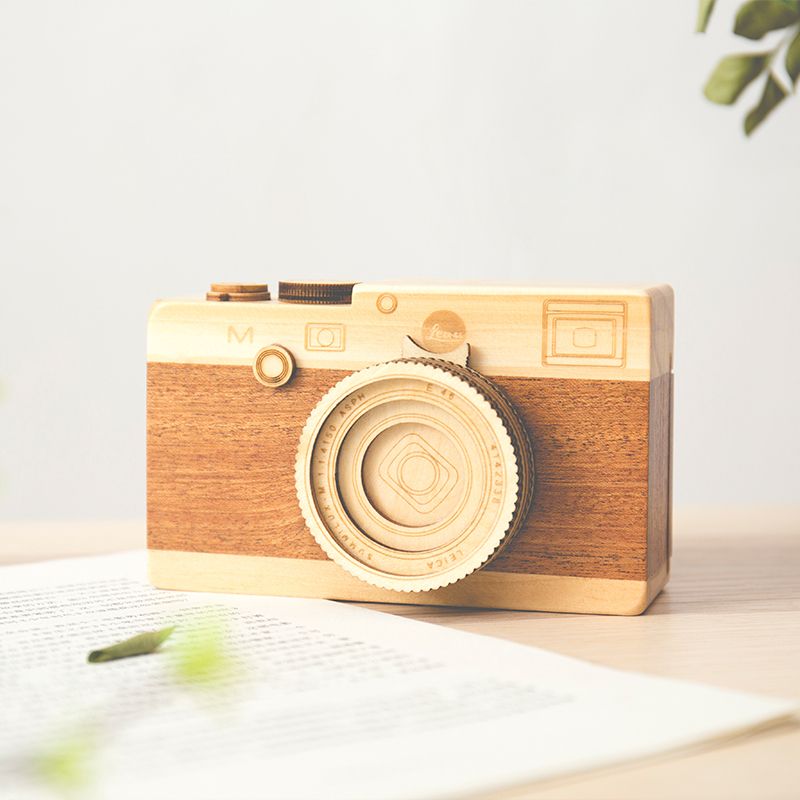 wooden baby camera