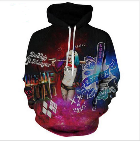 Fashion 3D Print Jokers Harley Quinn Women Men Casual Hoodie Pullover Sweatshirt