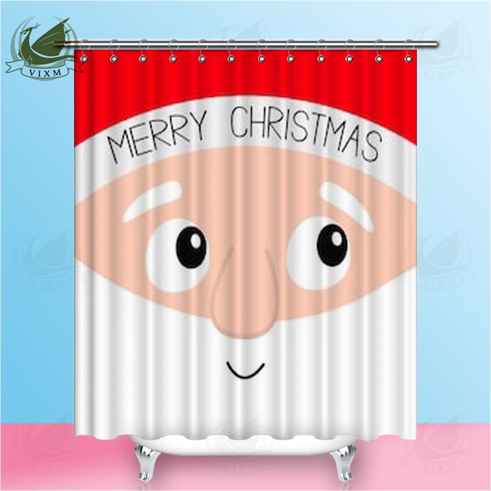 Vixm Santa Cute Cartoon Kawaii Funny Character Shower Curtains