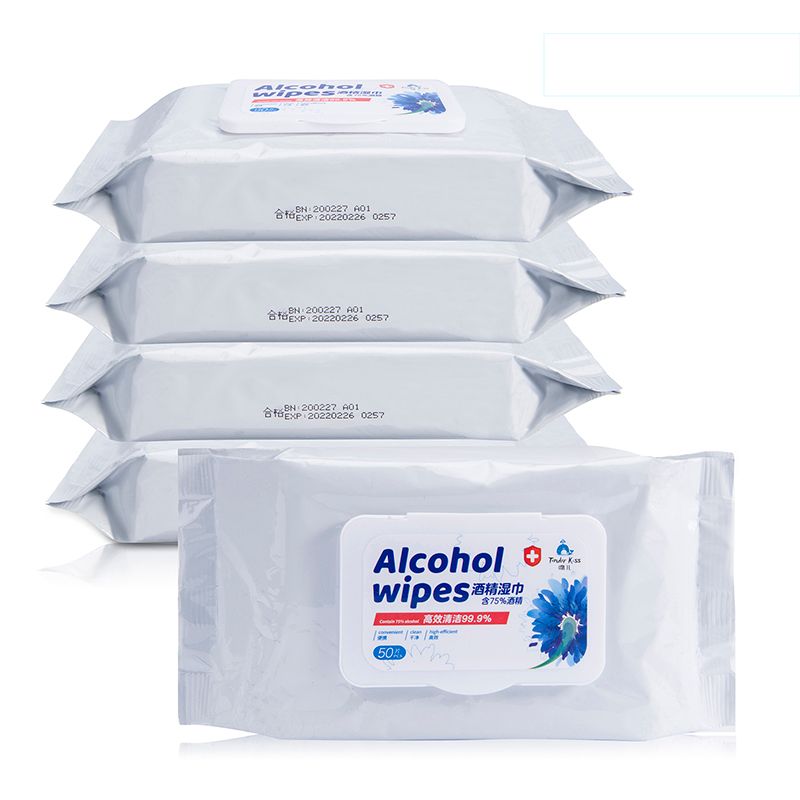 60 Sheets/Pack Interesty Disinfectant Wipes Disposable 75 Alcohol Car Wet Wipes for Sterilization Cleaning Wipes 