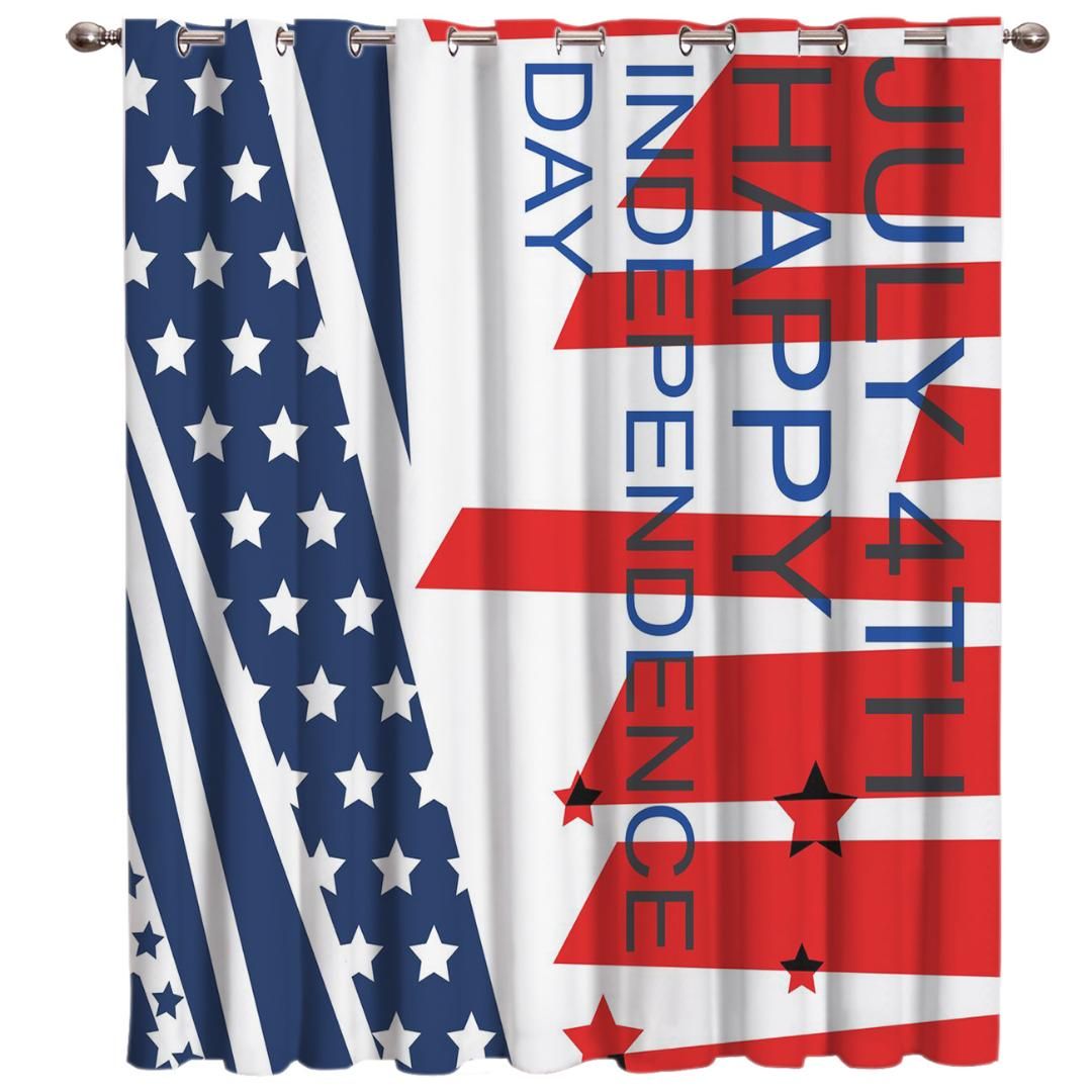 2019 American Flag Pattern Window Curtains Dark Bathroom Blackout