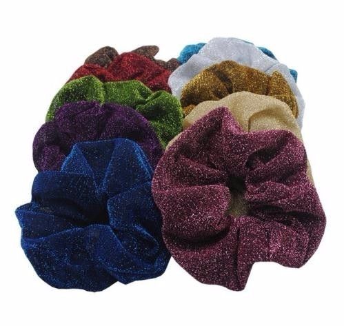Big Size Women Hair Scrunchies Glitter Elastic Bands Gum Women