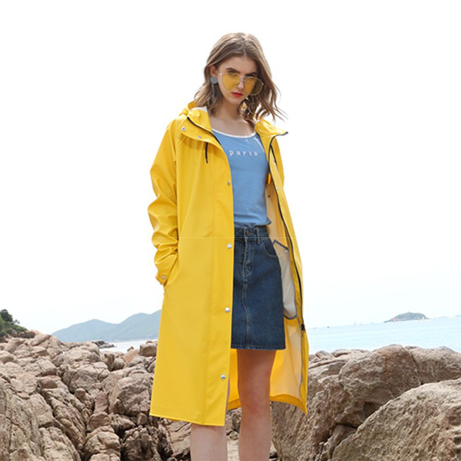 womens yellow rain jacket with hood