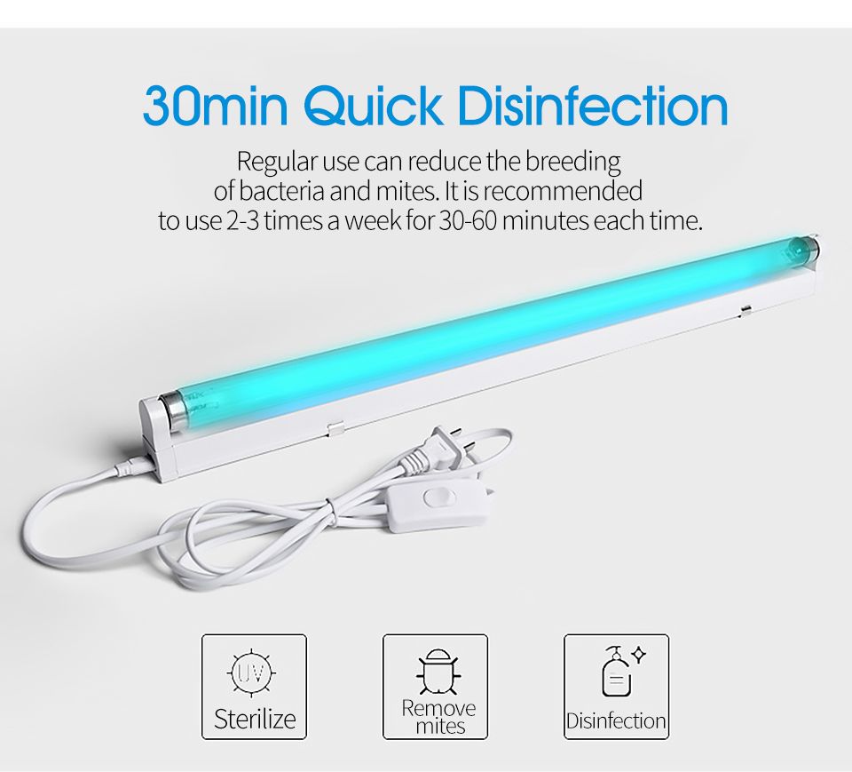 UVC Disinfection Light Tube UV Germicidal Lamp T5 Ultraviolet Sterilizer Bulb 1 UVC Disinfection Light Tube UV Germicidal Lamp T5 Ultraviolet Sterilizer Bulb 1