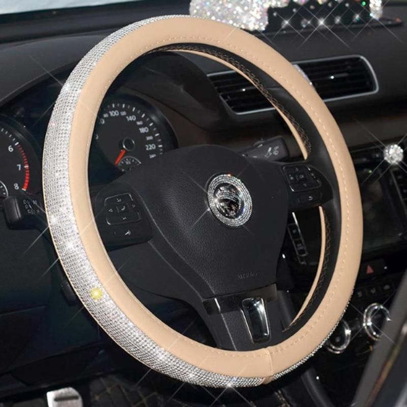 Full Drill Steering Wheel Cover Car Studded With Drill Direction, Set