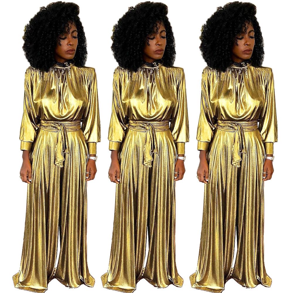 shimmer jumpsuit long sleeve