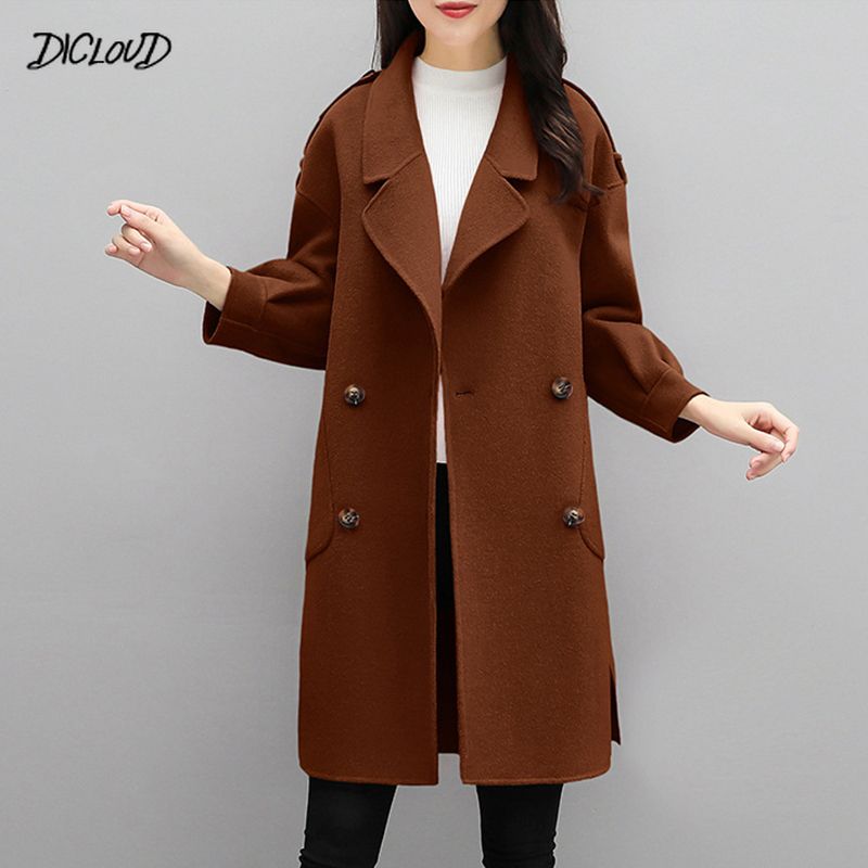 2020 Winter Korean Overcoat Women 2019 Fashion Elegant Wool Blends Coat ...